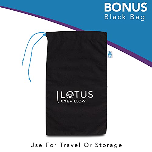 Lotus Lavender Eye Pillow - Weighted Mask for Yoga & Sleep, Blue - color: Blue