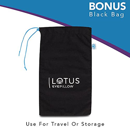 Lotus Lavender Eye Pillow - Weighted Mask for Yoga & Sleep, Blue - color: Blue