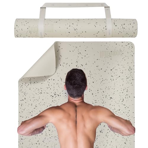 Gogokiwi Extra Wide Yoga Mat for Men Women (72"L x 36"W) Non Slip Fitness & Exercise Mat with Alignment Marks for Yoga, Pilates, Floor Workouts - color: Stone White, size: Standard (1/4 Inch Thick)