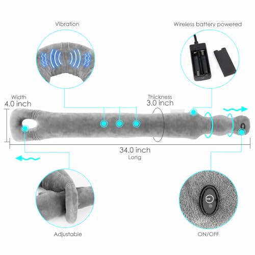 Travel Pillow with 3 Vibration Modes,Airplane Massage Pillow - color: Dark Gray