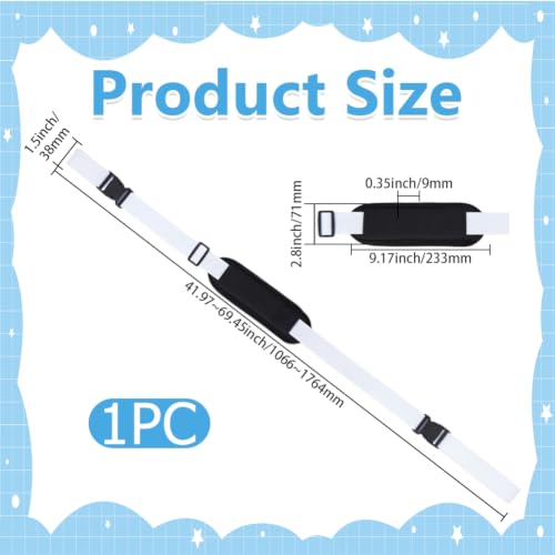 GORGECRAFT Carrying Beach Chair Straps Adjustable Shoulder Carrying Straps White Beach Chair Backpack Anti-Slip Replacement Universal for Foldable Bikes Scooter Camping Picnics Outdoor 106-176cm - color: White2
