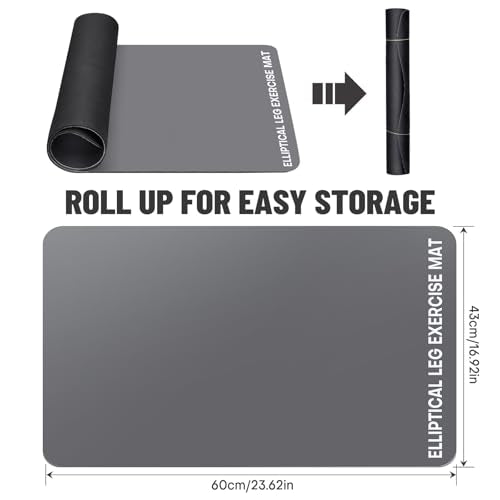 Under Desk Elliptical Mat - Non-Slip Exercise Equipment for Peloton Bike, Small Exercise Mat for Desk Workout Equipment - color: Grey 1 Pc