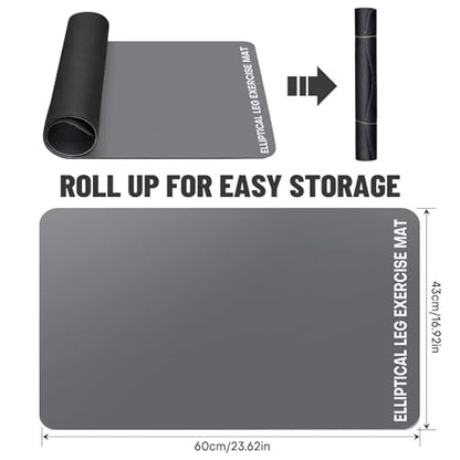 Under Desk Elliptical Mat - Non-Slip Exercise Equipment for Peloton Bike, Small Exercise Mat for Desk Workout Equipment - color: Grey 1 Pc