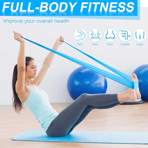 DEEKIN 10 Pcs Resistance Bands Professional Exercise Elastic Bands Latex-Free Yoga Starter Set for Pilates, Physical Therapy, Strength Training, Yoga, Working Out for Women Home Gym - color: Blue, style: 20 Lbs