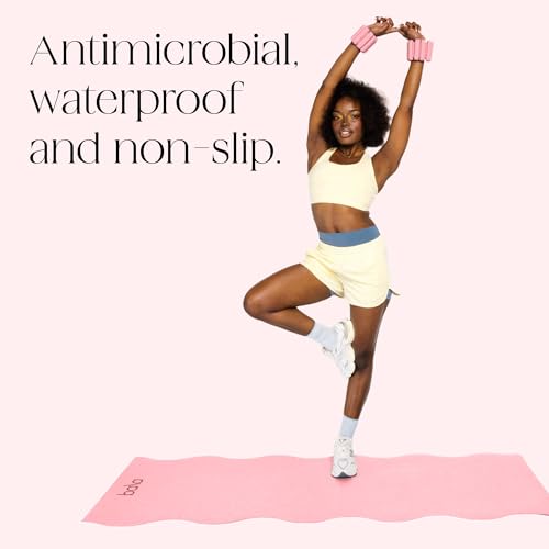 Bala Yoga Mat for Home Gym, Non-Slip Exercise Mat for Home Yoga - color: Blush, style: Wavy Mat - 5mm