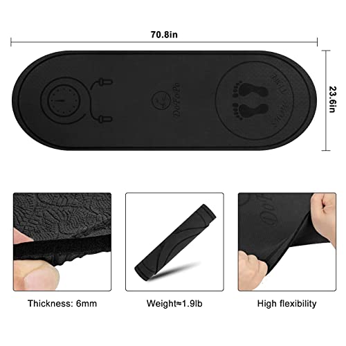 Jump Rope Mat 71"/63"x24" Larger Non-Slip Indoor Outdoor Exercise Fitness Mat, High-Density Workout Shock Absorption for Home Gym Flooring Concrete Jumping Rope - color: 71"x24"Black