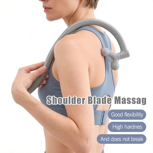 Portable Self Massage Tool - Portable Trigger Point Therapy for Back and Neck, 7.21 * 14in Lower Back Massager, Myofascial Release Tool & Deep Tissue Muscle Massage Stick, Shoulder Leg Feet-Sage Grey - color: Sage Grey