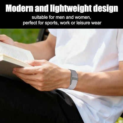 Replacement Nylon Loop for Hume Band, Soft Breathable Woven Wristband with Adjustable Metal Buckle for Hume Health Band Fitness Tracker All-Day Comfort Wear - color: grey