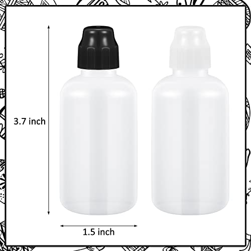 Tessco for you 4 Set 2 Ounce Empty Bingo Daubers Paint Squeeze Bottles for Paint Mop Dauber Bottle Refillable White Black Sponge Tip for Wooden Plastic Board Cloth Marker Pen