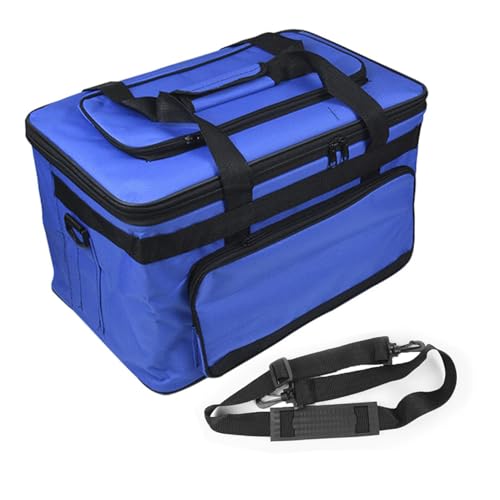 Art and Craft Storage Organizer Bag Paint Art Supplies Storage Bag Arts Craft Tool Carrying Case Artist Paint Tool Box for Travel Foldable Waterproof Large Capacity Storage Tote Bag for Crafts Sewing - color: dark blue