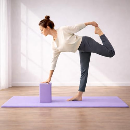 WHITECLOUDZ Yoga kit, 7-Piece Yoga Mat Set for Home Workouts, Thick Yoga Mat, Yoga Blocks, Strap, Yoga Towels & Carrying Bag, Exercise Mat with Yoga Equipment for Women & Men, Enhance Yoga Practice - color: Purple