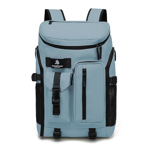 Kalesi Gym Duffle Bag Backpack 4-Way Waterproof with Shoes Compartment for travel Sport Hiking laptop - color: Grayish Blue