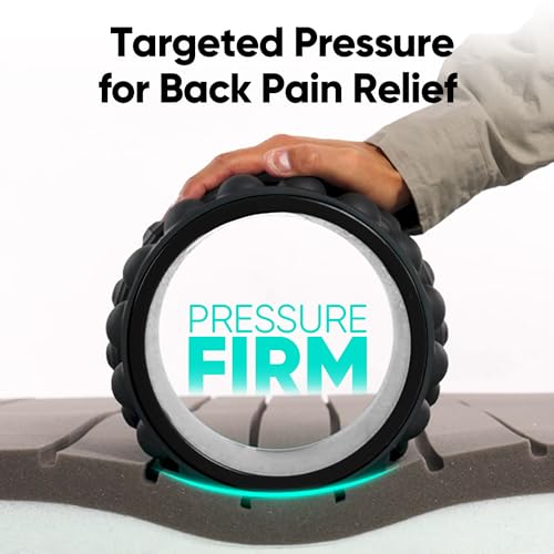 FitBeast Back Roller, Back Wheel Foam Roller - Targeted Muscle Roller for Deep Tissue Massage, Back Stretcher - color: Black, size: 9''