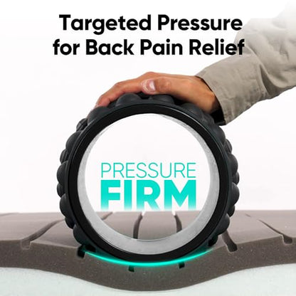 FitBeast Back Roller, Back Wheel Foam Roller - Targeted Muscle Roller for Deep Tissue Massage, Back Stretcher - color: Black, size: 9''