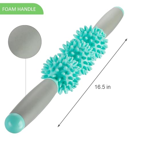 Coolife Fascia Muscle Roller, Cellulite Massager, Fascia Roller Stick - color: Mint Green