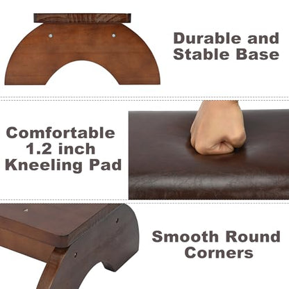 Prayer Kneeler Bench Wooden Kneelers for Praying Church | Prayer Bench Stool for Kneeling at Home, Padded Prayer Kneeler Bench for Home and Church, Religious Gifts