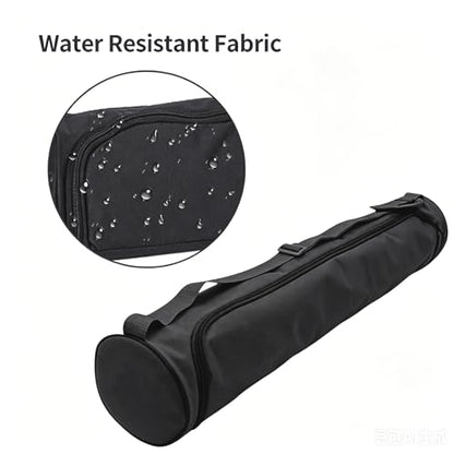 Yoga Mat Bag, Full Zip Exercise Yoga Mat Carrier Bag with Adjustable Strap, Waterproof Yoga Mat Carry Bag Strap for Most Yoga Mats to Gym Class Beach Park Travel for Women & Men (Black)