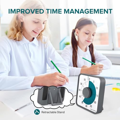 Secura 7.5 Inch Visual Timer, 60 Minute Visual Oversize Countdown Timer for Kids and Adults, Durable Mechanical Time Management Tool (Dark Green) - color: Dark Green