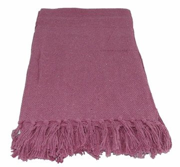 Kakaos Solid Color Cotton Yoga Blankets with Matching Tassels (Lavender) - color: Lavender