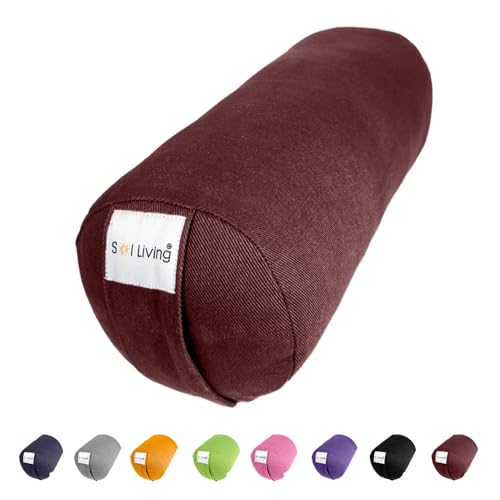 Pranayama Yoga Bolster Meditation Pillow - color: Brown, size: Cylindrical 14" x 6"