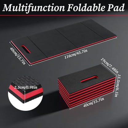 Ptwola Foldable EVA Mat, 2.5cm Thick Foam Cushion Kneeling Pad Knee Mat - color: Red Border