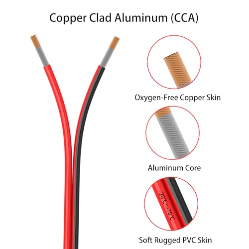 14 Gauge 2 Conductors 150FT Electrical Wire | Red Black Cable - size: 150FT, style: 14GAUGE