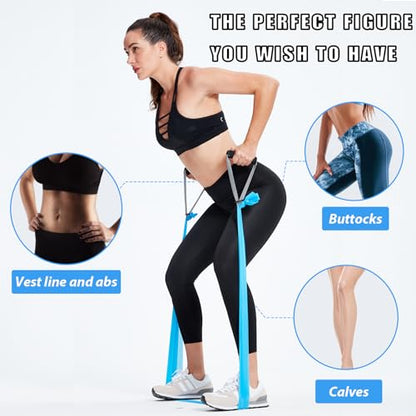 Resistance Bands Set for Physical Therapy, Rehab, Yoga and Pilates - color: Five Colors 5-80 lbs - Includes Accessories