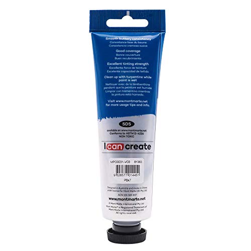 Mont Marte Oil Paint Premium, 3.4 US fl.oz (100ml) Tube, Ivory Black, Heavy Body Paint, Artist Quality, Good Coverage, Excellent Tinting Strength, Ideal for Painting Canvas - color: Ivory Black, size: 3.4 Fl Oz (Pack of 1)