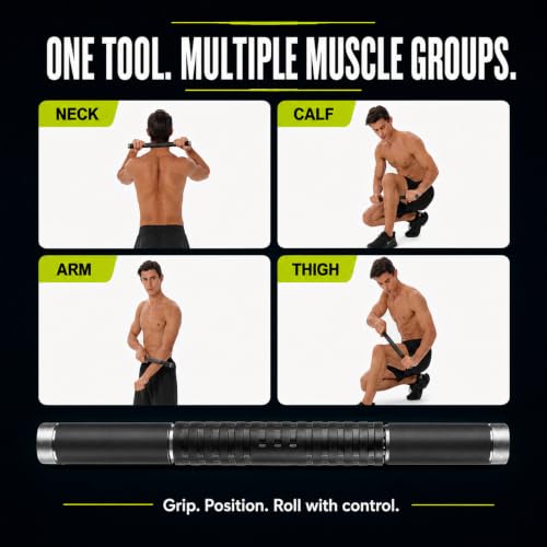 Massage Roller Stick, 17-Inch Muscle Roller Stick for Legs - color: Black