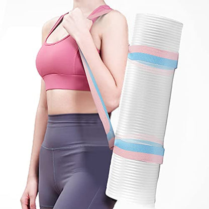 2 Packs Yoga Mat Strap for Carrying, Yoga Mat Carrier, Adjustable Yoga Mat Sling for Yoga Mat Exercise Mat - color: Black + Dark Purple