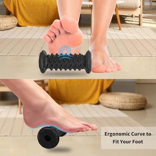 Foot Massager Roller Set for Plantar Fasciitis, Arch and Heel Pain Relief - color: Black Combination