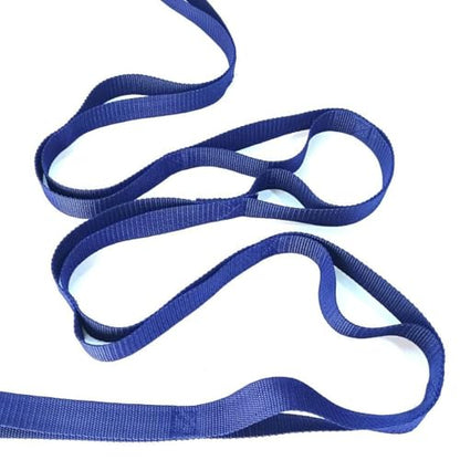 10 Loops Stretching Strap Yoga Strap for Home Workout, Exercise, Pilates and Gymnastics, Non-Elastic Stretch Bands for Women & Men - color: Blue