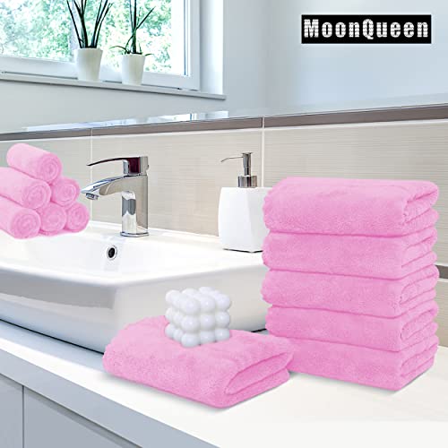 MOONQUEEN 6 Pack Premium Hand Towels - Quick Drying - Microfiber Coral Velvet Highly Absorbent Towels - Multipurpose Use as Hotel, Bathroom, Shower, Spa, Hand Towel 16 x 28 inches (Frozen Berry) - color: Frozen Berry, size: Hand Towels - 6 Pack