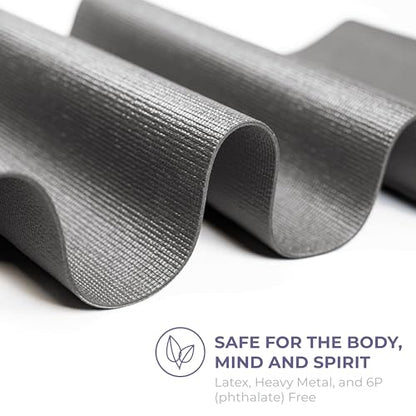Voyage 5mm Studio Yoga Mats, 10 Pack, 72x24in | Extra Long, Anti-Tear Exercise Mats for Workout, Stretching, Fitness - Non Slip Gym Mats for Home, Schools and Studios - color: Charcoal