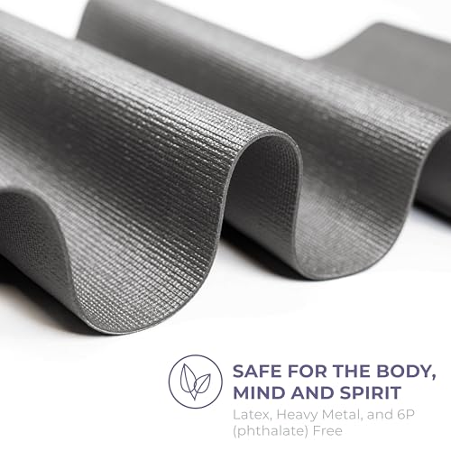 Voyage 5mm Studio Yoga Mats, 10 Pack, 72x24in | Extra Long, Anti-Tear Exercise Mats for Workout, Stretching, Fitness - Non Slip Gym Mats for Home, Schools and Studios - color: Charcoal