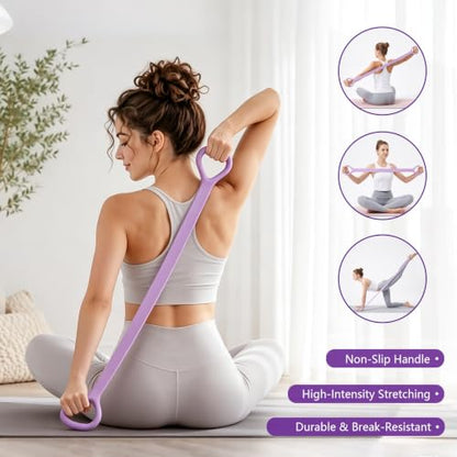 Pedal Resistance Band with Handles & Figure 8 Bands Set, Adjustable Foot Pedal Exerciser & Elastic Rope, Full Body Workout for Abs Arms Legs Waist Core, Pilates Yoga Sit Up Home Gym Equipment