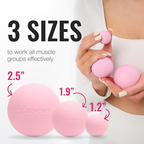 3 in 1 Massage Ball Set - Lacrosse Balls for Myofascial Release, Back Pain Relief, Face Fitness, Trigger Points, Yoga, Physical Therapy, Muscle Recovery and Soft Deep Tissue Massage (Pink) - color: Pink