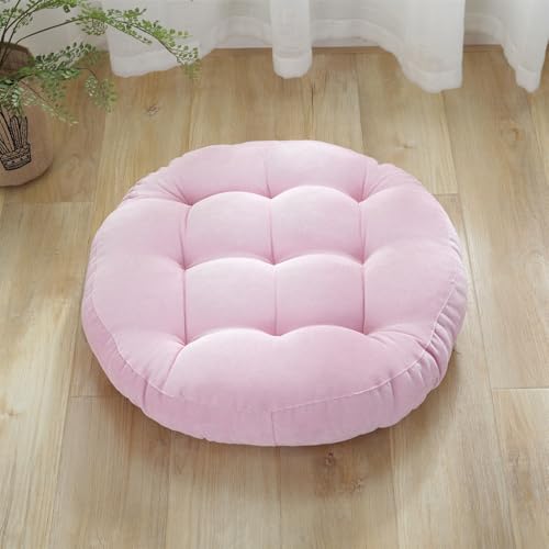 SK Studio Meditation Floor Pillow Large Round Seat Cushion for Adults - color: Pink, size: 22"W x 22"L (Pack of 1)