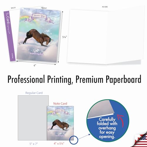 The Best Card Company - 20 Blank Yoga Animal Cards (4 x 5.12 Inch) - All Occasion Set (10 Designs, 2 Each) - Rainbow Unicorn Yoga AM3198OCB-B2x10 - style: Rainbow Unicorn Yoga