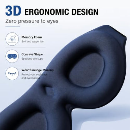ALASKA BEAR Memory Foam Sleep Mask, Contoured Eye Cups for Women Men, Blue - color: A1 Haze Blue