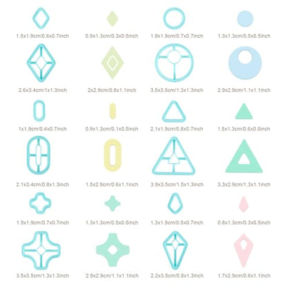 ORIGACH 22 Pcs Geometric Polymer Clay Cutters Set | Boho Studs Polymer Clay Cutters Set Different Geometrical Shapes for Earring Making - style: Basic Geometric