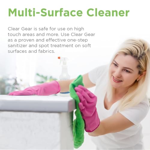 Clear Gear Gym Disinfectant, Yoga Mat Cleaner 16 Oz and 32 Oz Spray Bottles | Equipment, Protective Gear and Facilities, Hospital Grade Disinfectant, Mixed Pack Gym Cleaning Supplies - style: Mixed Pack