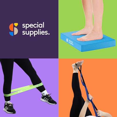 SPECIAL SUPPLIES Balance Board and Yoga Strap Set with Exercise Bands for Stretching, Stability Training, Fitness, Flexibility, Physical Therapy, Home Workout Equipment, Strength Training, and Pilates