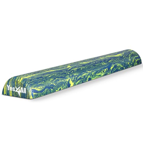 Yes4All EVA Firm Foam Roller for Stretching, Half Yoga Back Roller for Muscle Massage for Pilates, Yoga, Balance & Core Exercises - 12/36 inches - color: 36-inch - Blue & Green