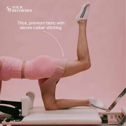 Fabric Booty Bands Set, 3 Resistance Levels for Pilates - color: Mocha