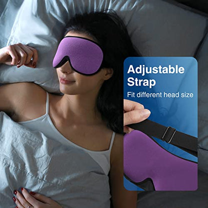 YFONG Weighted Sleep Mask for Women Men, 3D Light Blocking Eye Mask, Purple - color: Purple