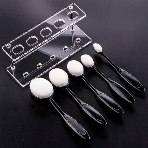 UNIMEIX 5 Pack Blending Brush for Card Making Crafting Ink Blender Brushes Set Tool Paper Background Brush Drawing Scrapbooking & Stamping Supplies (Black) - color: White, size: 5 Pack Brush with square holder