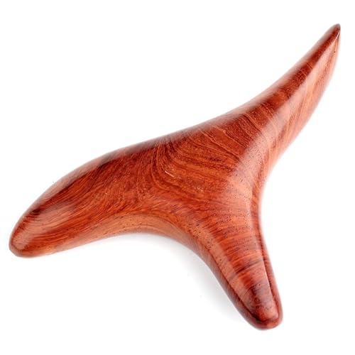 Broman Reflexology Tools, Wood Therapy Massage Tools, Widely Used as Head Neck Hand Waist Calf Leg Foot Massager, Small Tool but High Usefulness – Wing Shape Massager - color: Rosewood