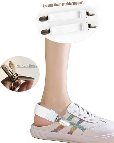 Elastic Shoe Straps for Mules, Sandals, Backless Slip-On Slides - color: Black