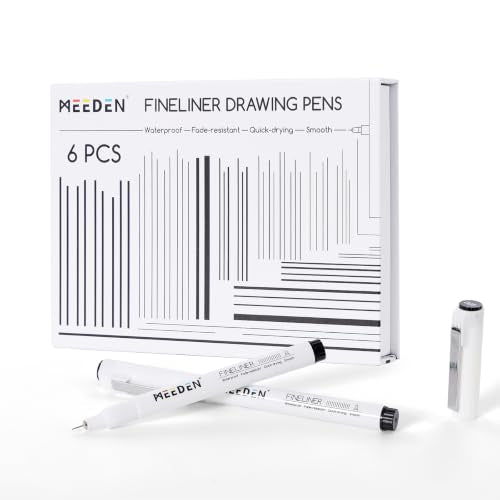 MEEDEN Micro Fineliner Drawing Pens: Fine Liner Pen 6 Pack, 0.05mm Black Waterproof Archival Ink for Technical Drawing, Sketching, Outlining, Illustration, Manga and Journaling - Needle Nip - style: 0.05mm Needle Nib